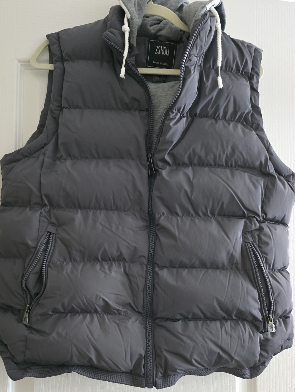 ZShou Gray Quilted Puffer Vest